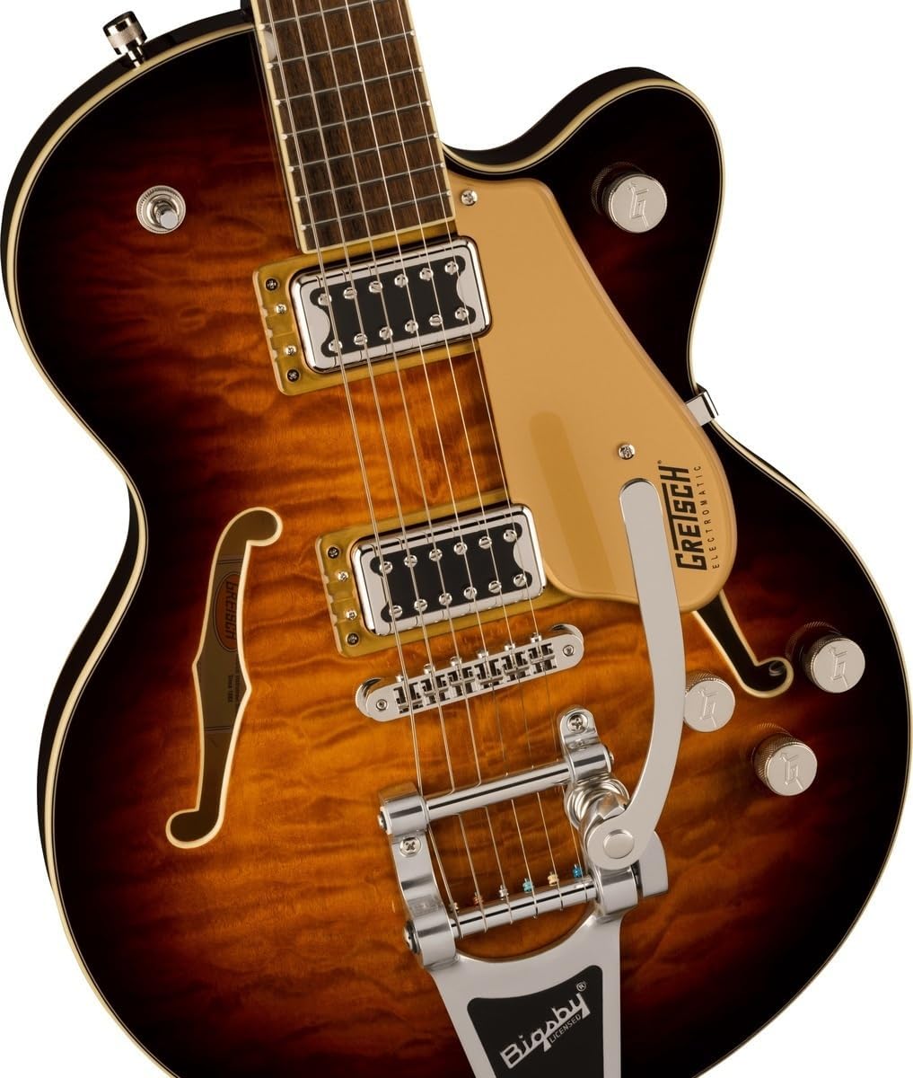 Gretsch G5655T-QM Electromatic Single-Cut 6-String Electric Guitar with Broad'Tron Humbucking Pickups (Right-Handed, Sweet Tea)