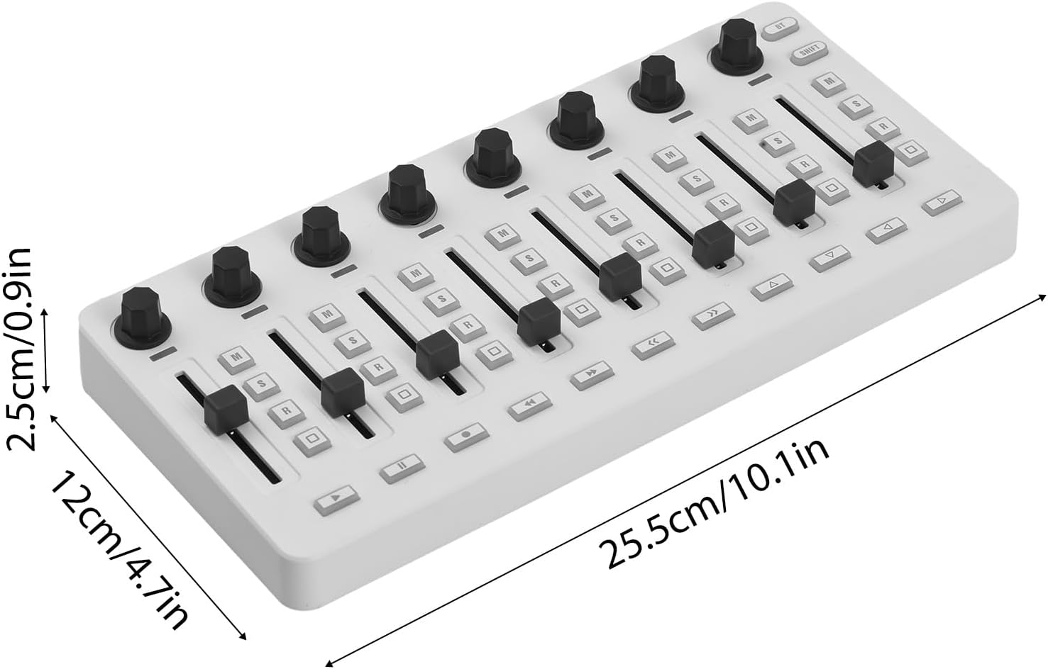 MIDI Controlle Midi Mixer Midi Foot Controller USB MIDI Controller Mixer with 43 Buttons 8 Knobs 8 Push Buttons BT Connection Battery/Type-C Power Supply Mini Midi Keyboard