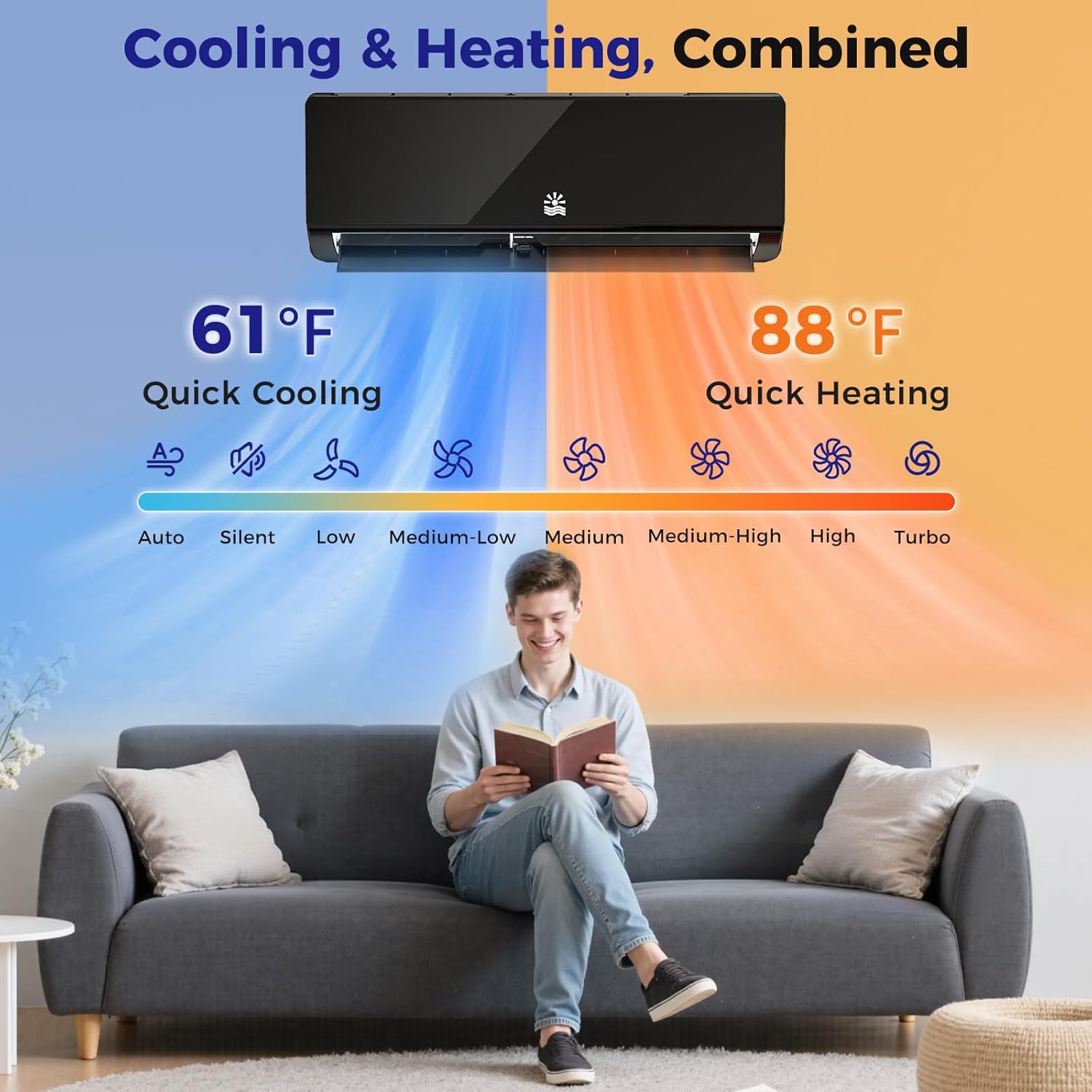 Mini Split Air Conditioner - 12000 BTU Ductless Mini Split Ac/Heating System, 115V 20 SEER2 Wifi Enabled Inverter, Split AC Unit with Precharged Heat Pump, 750Sq. Ft, R454B with Installation Kit