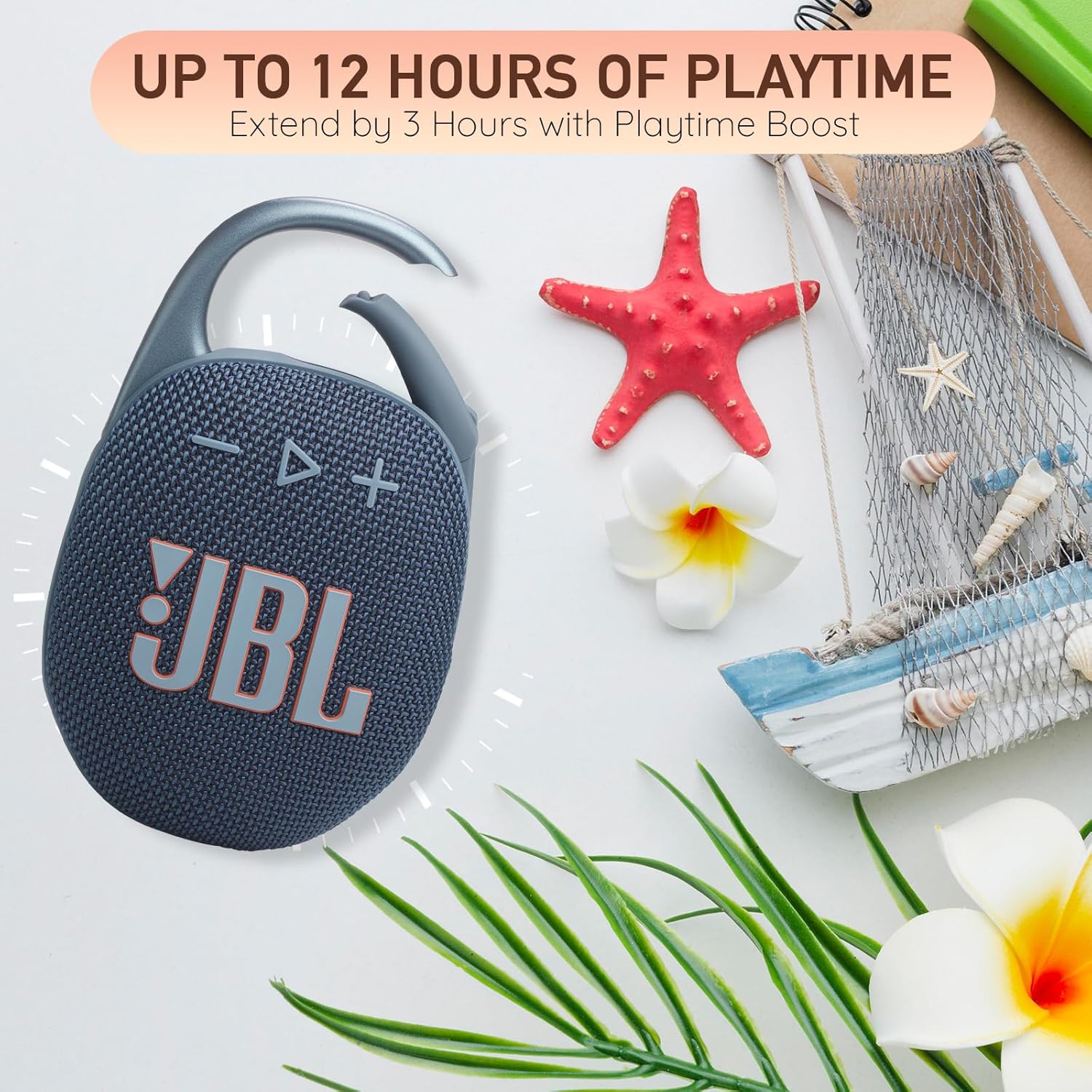 JBL Clip 5 Portable Bluetooth Speaker, IP67 Waterproof & Dustproof, Long-Lasting Battery - Squad - Boom h's Comprehensive Ultimate Performance Cloth Solution for Your On-The-Go Sound Experience