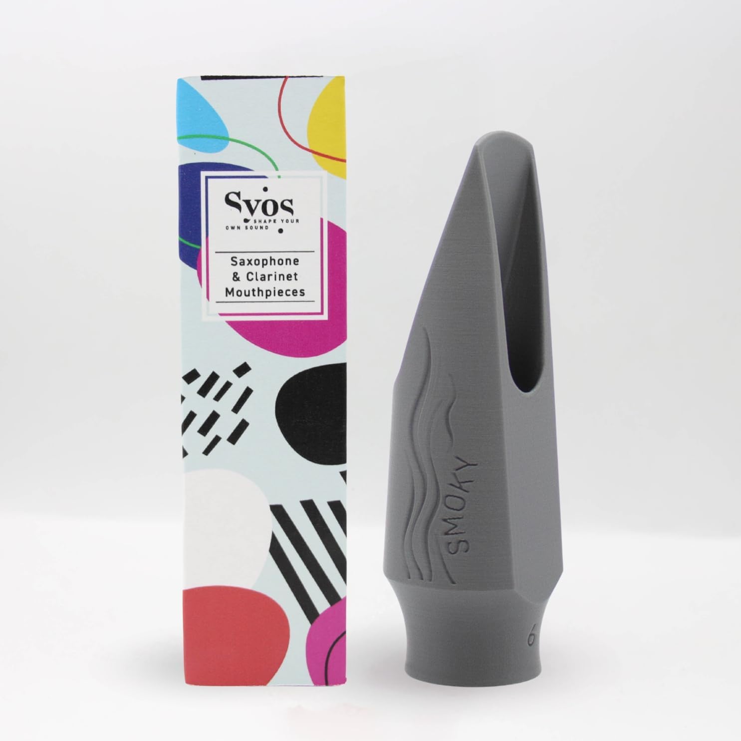 Syos Alto Saxophone Mouthpiece, Smoky Model, Improve the Sound of your Alto Sax with this Easy-To-Play, Dark and Warm Alto Mouthpiece (6 - Anthracite Gray, 6)