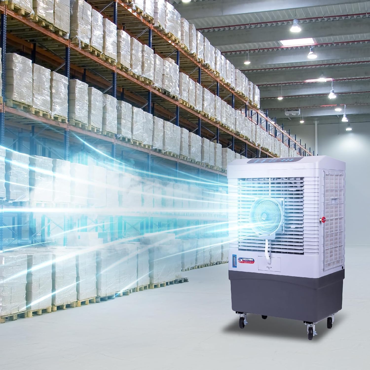 Hexago 5000 CFM Evaporative Air Cooler with Mist, 3-Speed Swamp Cooler, Remote & 15H Timer, 13.2 Gal Tank, Water Shortage Alert, 9FT Cord, ETL Listed for Indoor/Outdoor, Patio & Garage