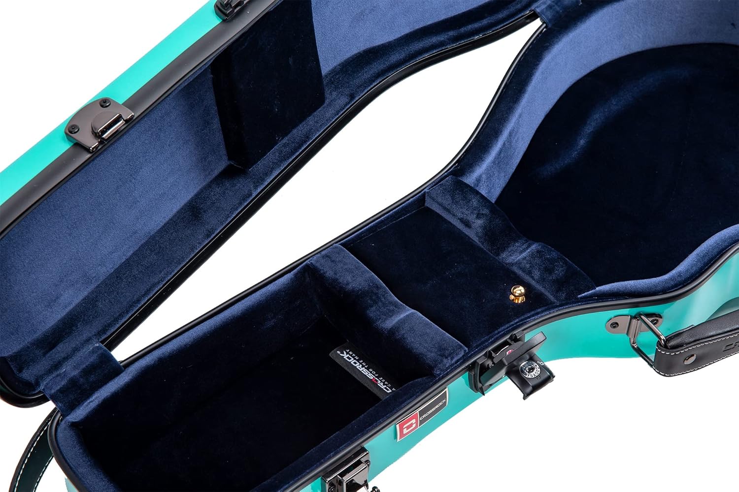 Crossrock Case - Fiberglass Mandolin Case - Fits Both A & F Styles - Padded Straps, Accessory Compartment, Fixed & Removable Padding - Includes TSA Lock - Mint Blue (CRF1020MAFMB)