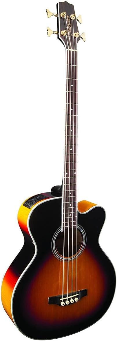 Takamine GB72CE-BSB Jumbo Acoustic Electric Bass Guitar, Black Sunburst