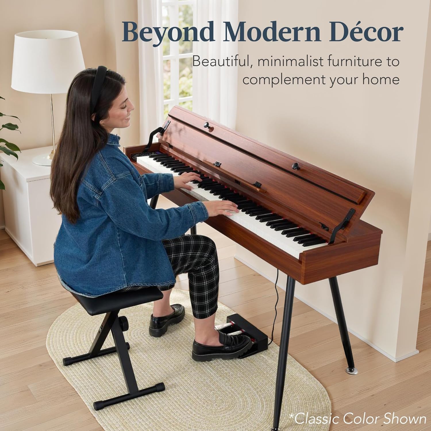 Best Choice Products 88-Key Weighted Full Size Digital Piano, Modern Desk Keyboard w/Metal Legs, 3 Sustain Pedal, MIDI, Headphone Jack - Black