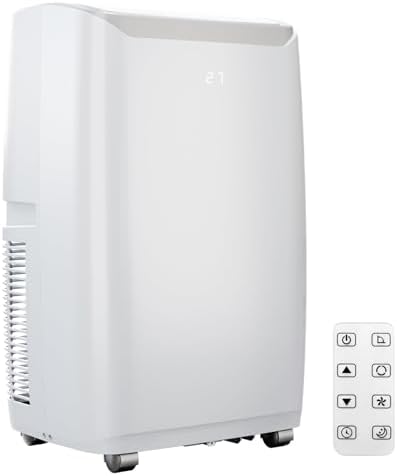 12000 BTU Portable Air Conditioner Cools up to 550 Sq.Ft, 3-in-1 Quiet Portable AC Unit with Remote Control & Installation Kits for Large Room, 3 Speed, Auto Swing, 24H Timer
