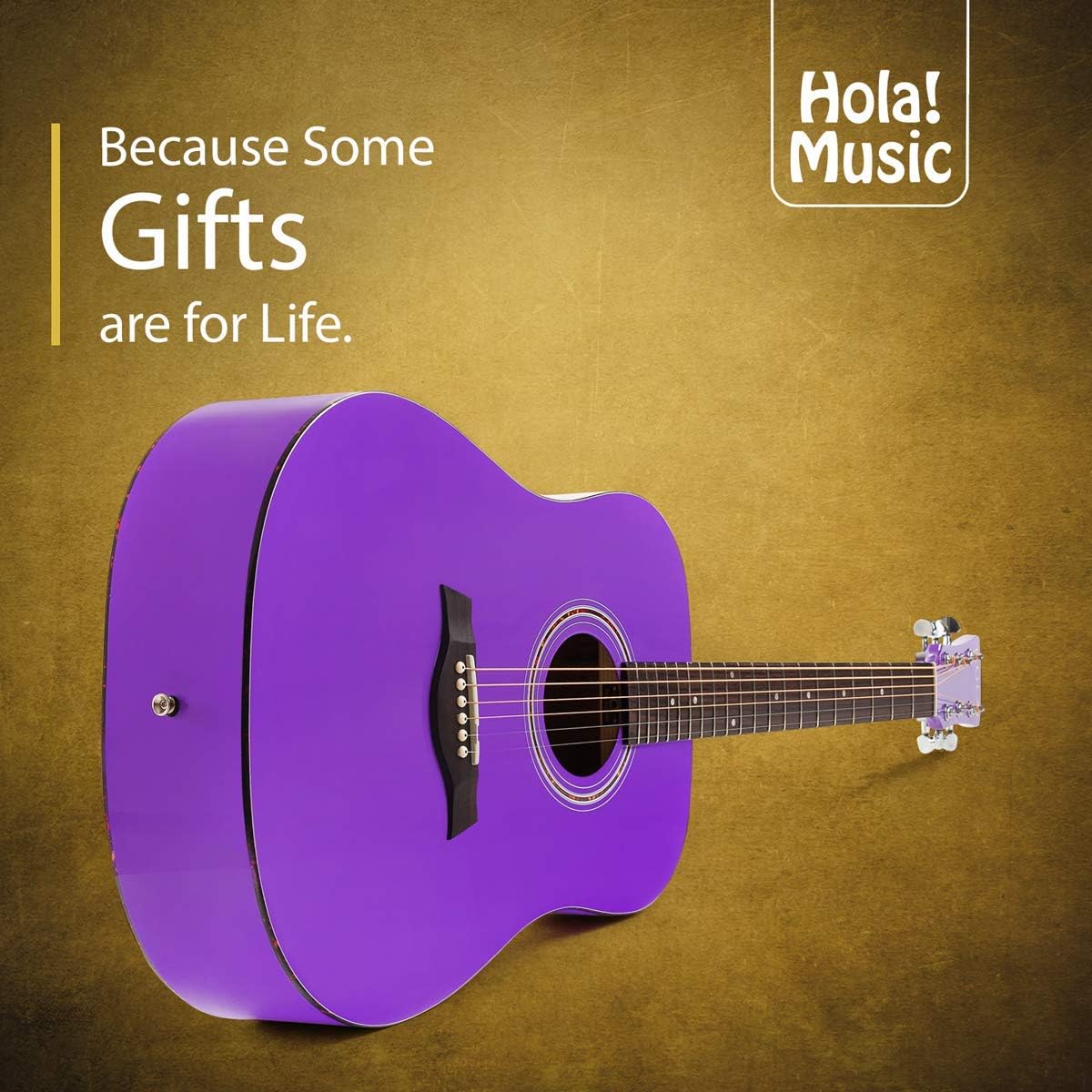 Hola! Music 3/4 Size Acoustic Guitar Bundle for Beginners, 6 String Beginner Solid Spruce Top Acoustic Guitar With Rosewood FIngerboard, 36 inch, Purple