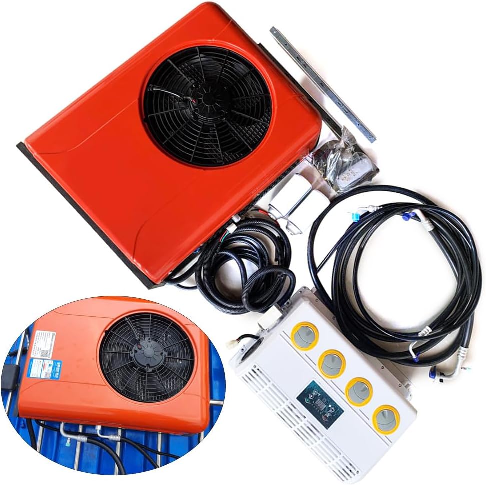 Air Conditioner, 12V 800W 36A Portable Outdoor&Indoor Air Conditioner Two Packages Split AC Unit Universal Electric A/C Kits Camper A/C Units w/Remote Control for RV, Trailers, Pilothouse, Trucks