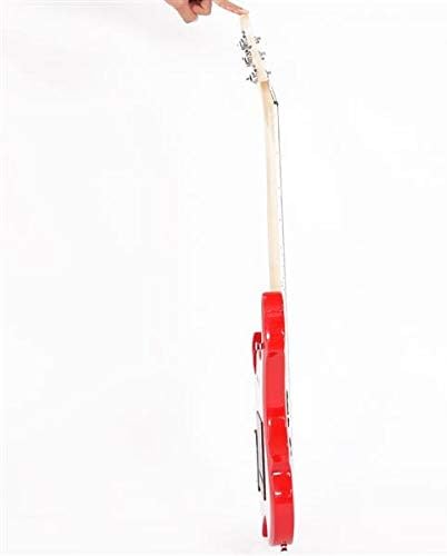 Electric Guitar Buring Flame Design HSH Pickup for Beginner Right Hand with 20W AMP, Cable, Strap, Bag, Tremolo Arm and Accessories (Red)