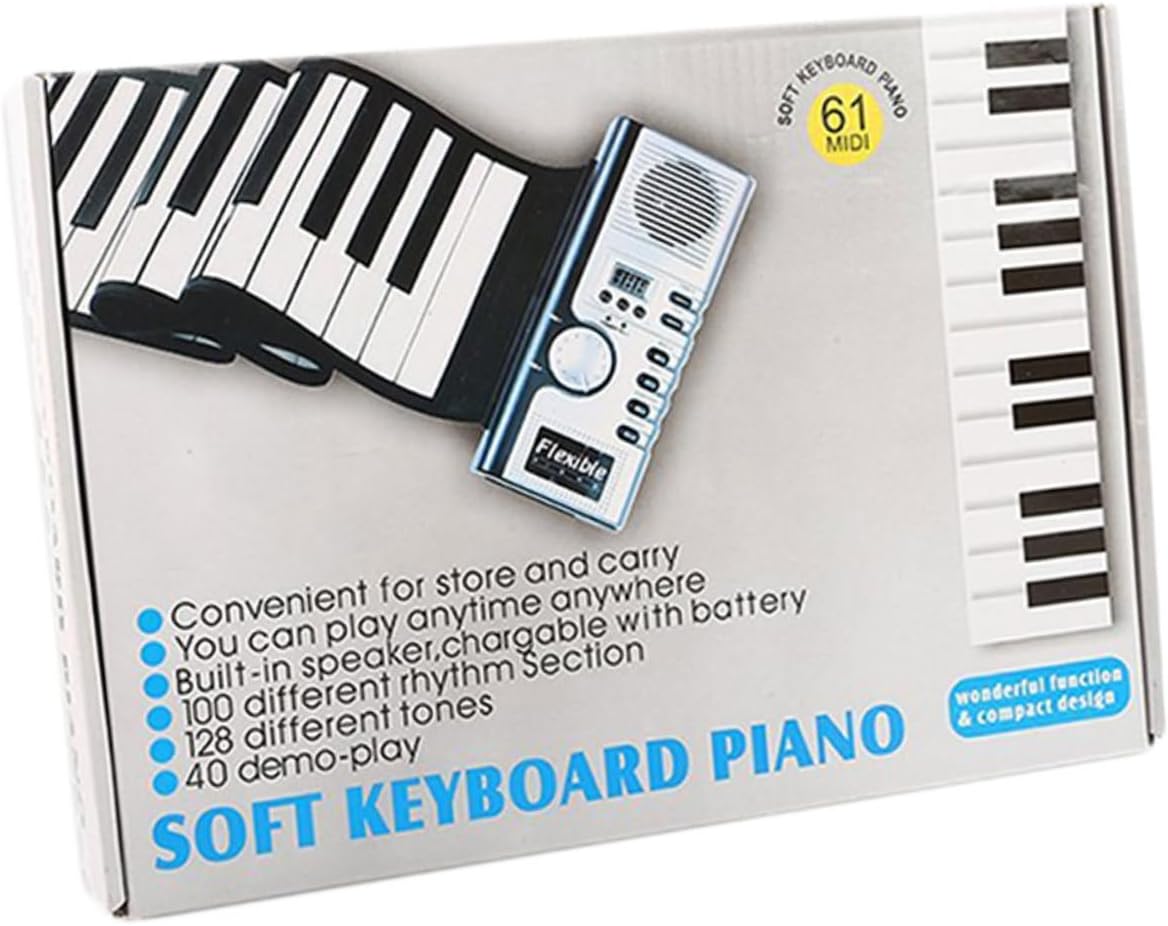 Foldable Silicone Keyboard Piano with Speaker Keys Portable Electronic Music Instrument for Beginners and Adults Midi Compatible for Easy Music Production