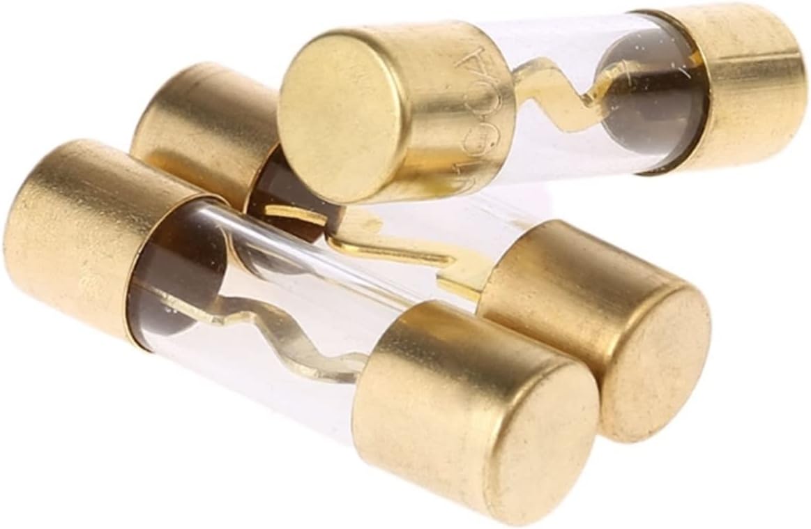 5Pcs Gold Plated Glass AGU Fuse Fuses Pack Car Audio Amp Amplifier 60/80 /100 AMP(100 Amp)