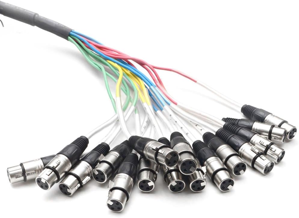 Seismic Audio - SARLX-16x25 - 16 Channel XLR Snake Cable - 25 Feet Long - Pro Audio Snake for Live Live, Recording, Studios, and Gigs - Patch, Amp, Mixer, Audio Interface 25'