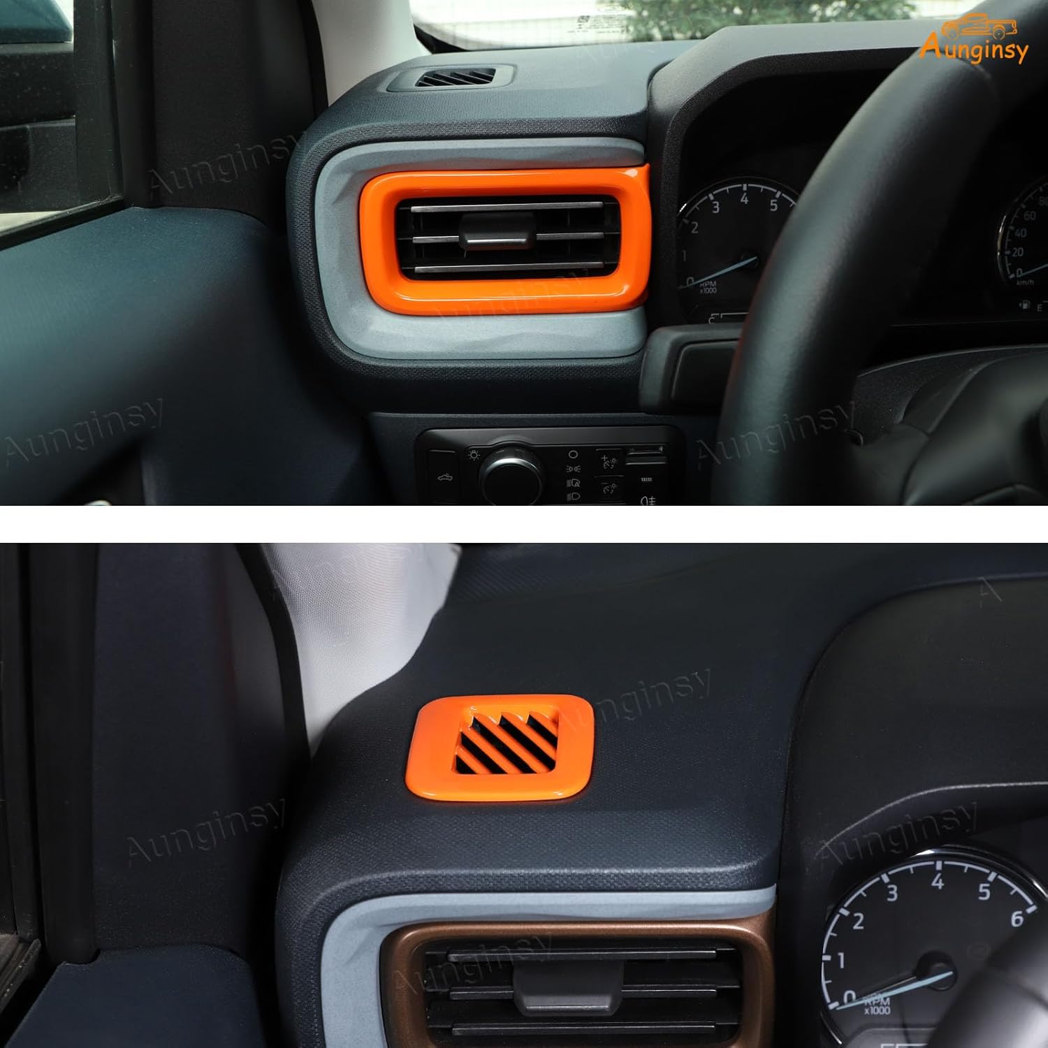 Car 20Pcs Interior Decoration Trim Kit Compatible with Ford Maverick 2022-2024 Center Console A/C Volume Switch/Dash Outlet Vent/Gear Shift/Door Handle/ Window Lift Panel Protector Cover Accessories