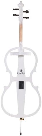 Cecilio 4/4 CECO-1WH Pearl White Electric Cello with Ebony Fittings in Style 1 (Full Size)