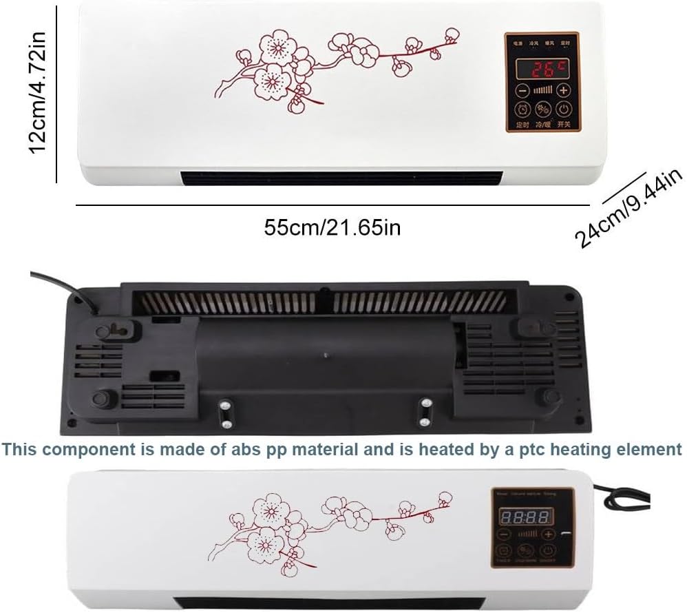 Mini Air Conditioner Wall Mounted Fan Bedroom Air Heating Fan, Portable Heating System, Air Conditioner Fan With Digital Display