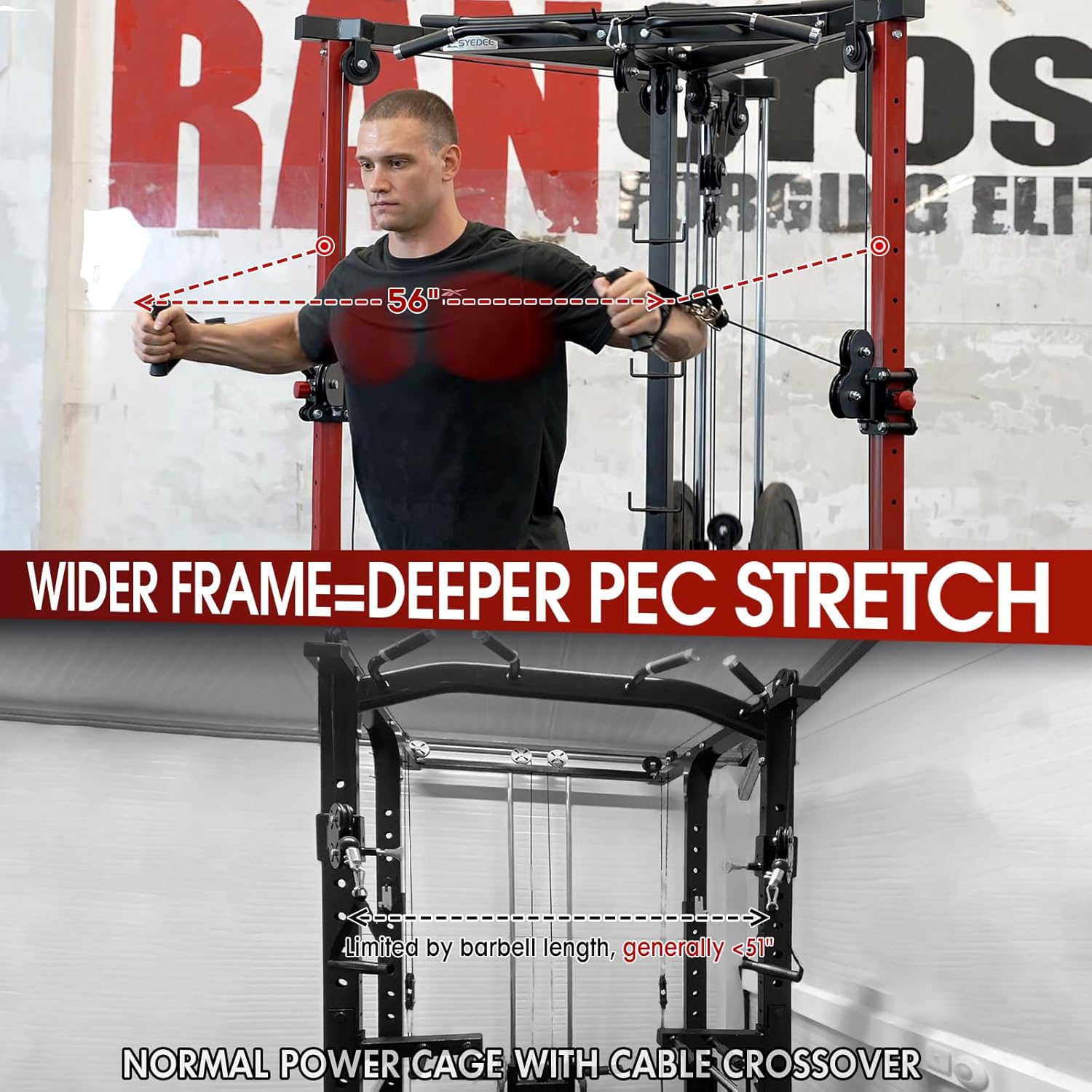 Mikolo Cable Crossover Machine, Functional Trainer with 17 Adjustable Positions, Home Gym Equipment with High and Low Pulley System for LAT Pulldowns and Seated Cable Row, Cable Fly Machine