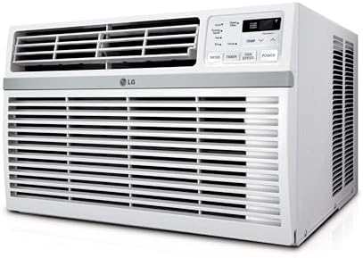 LG 8,000 Window Air Conditioner, 115V, 350 Sq.Ft. (14' x 25' Room Size), Quiet Operation, Electronic Control with Remote, 3 Cooling & Fan Speeds, Auto Restart, 8000 BTU, White