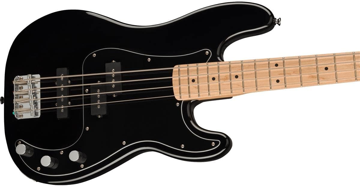 Squier Affinity Series Precision Bass Pack, Black, Maple Fingerboard, with Gig Bag and Rumble 15 Amp