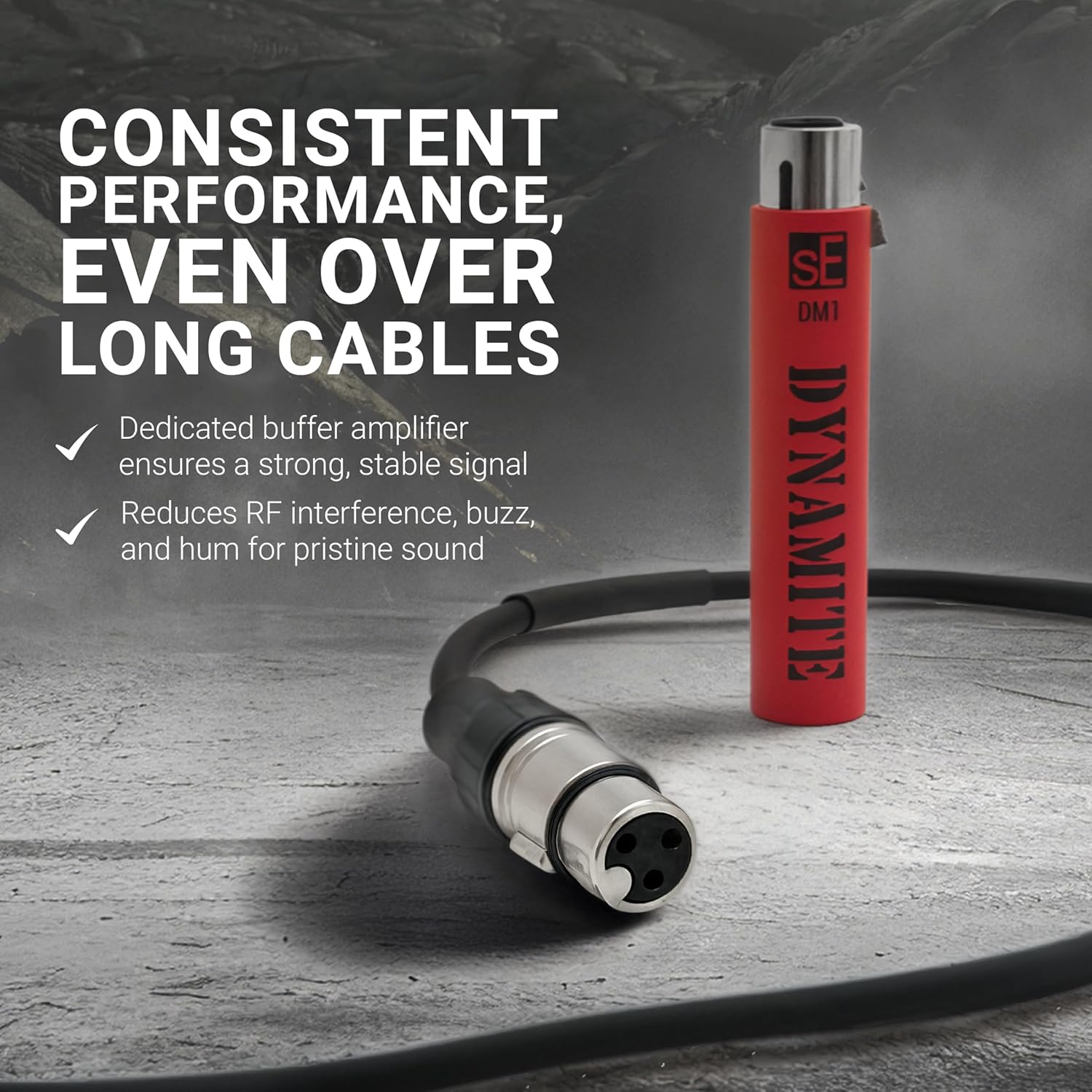 sE Electronics DM2 TNT Ultra-Slim Inline Microphone Preamp for Ribbon & Dynamic Microphones - Mic Preamp with 2 Gain Settings (+15dB or +30dB) & 8 Load Settings (50 Ohm-10 M Ohm) (Blue)