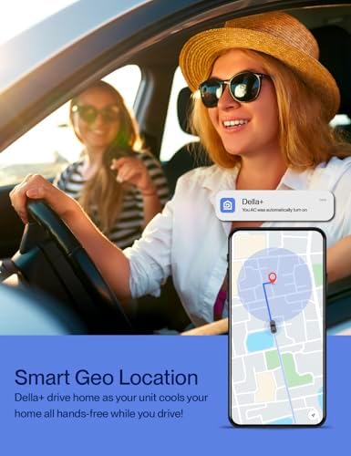 DELLA 6000 BTU Energy Saving Window Air Conditioner, Cools Up to 250 Sq. Ft, Work with Alexa, GEO Location, AC Unit with WIFI Smart Controls, Remote, Dehumidifier, Fan, Reusable Filter, Easy Install