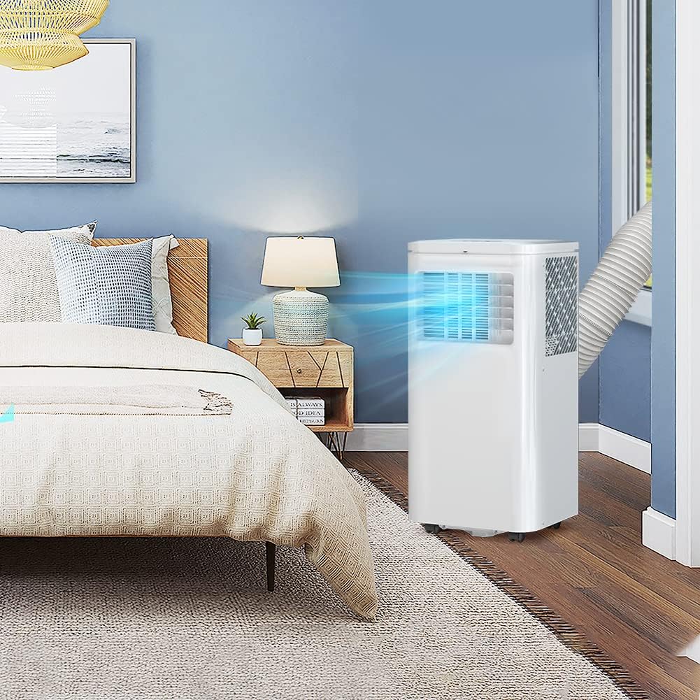 10000 BTU Portable Air Conditioner for Cool Up to 350 Sq.Ft. Large Room, LifePlus 3 In 1 Portable AC Unit w/Dehumidifier & Fan, Auto Swing, 24H Timer & Window Ventilation Kit, Low Noise for Bedroom