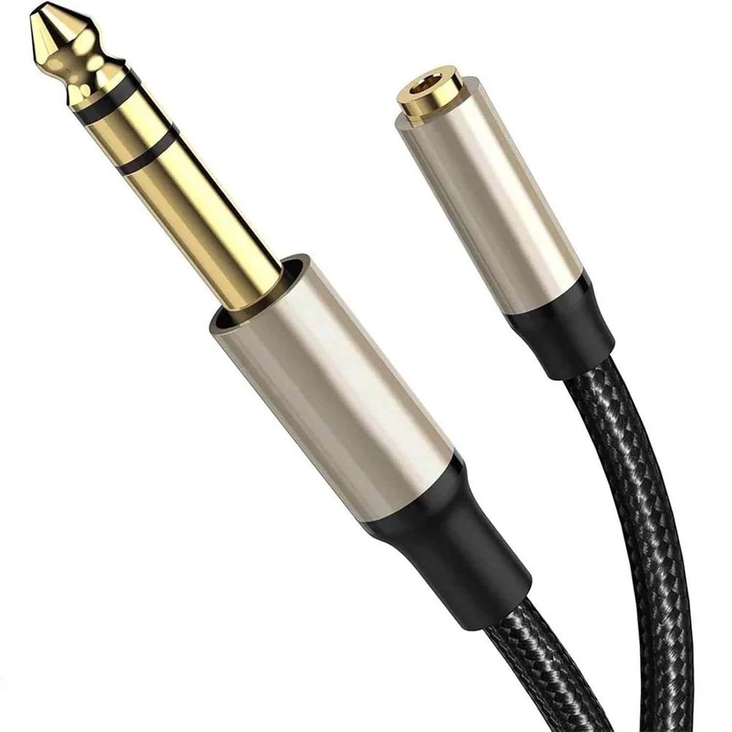 Pro Audio Cable 6.35mm To 3.5mm Extension Cable 1/4 Male To 1/8 Female Stereo Cable For Guitar Amplifier Keyboard(Pack of 5,10m)