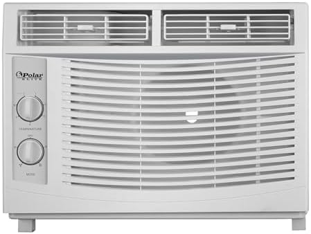 5,000 BTU Window Air Conditioner, Cools Up to 150 Sq. Ft., Quiet Operation, Adjustable Fan and Cooling Settings, Mechanical Control, Easy Install & 2-Year Warranty
