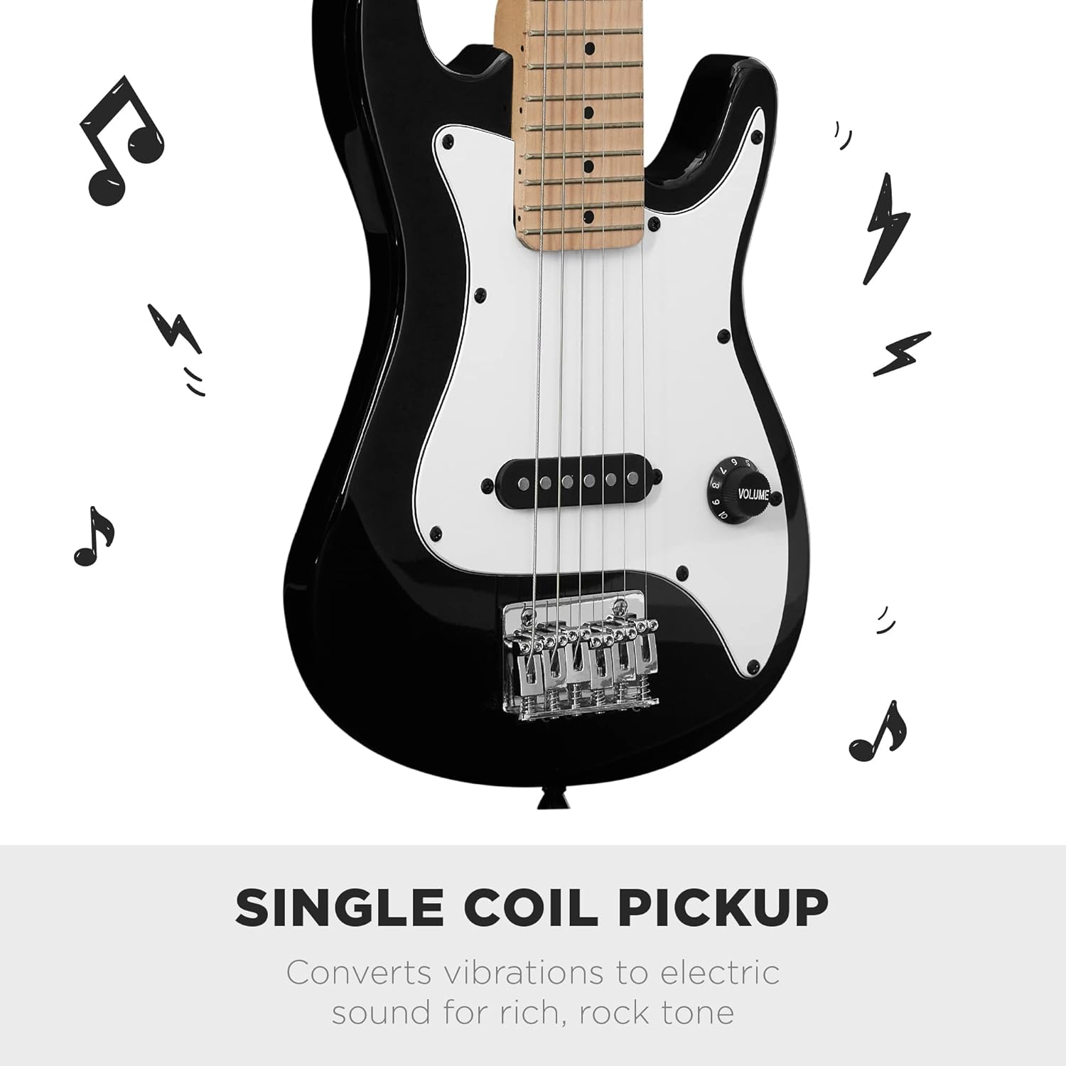 Best Choice Products 30in Kids Electric Guitar Beginner Starter Kit w/ 5W Amplifier, Strap, Gig Bag, Strings, Picks - Black