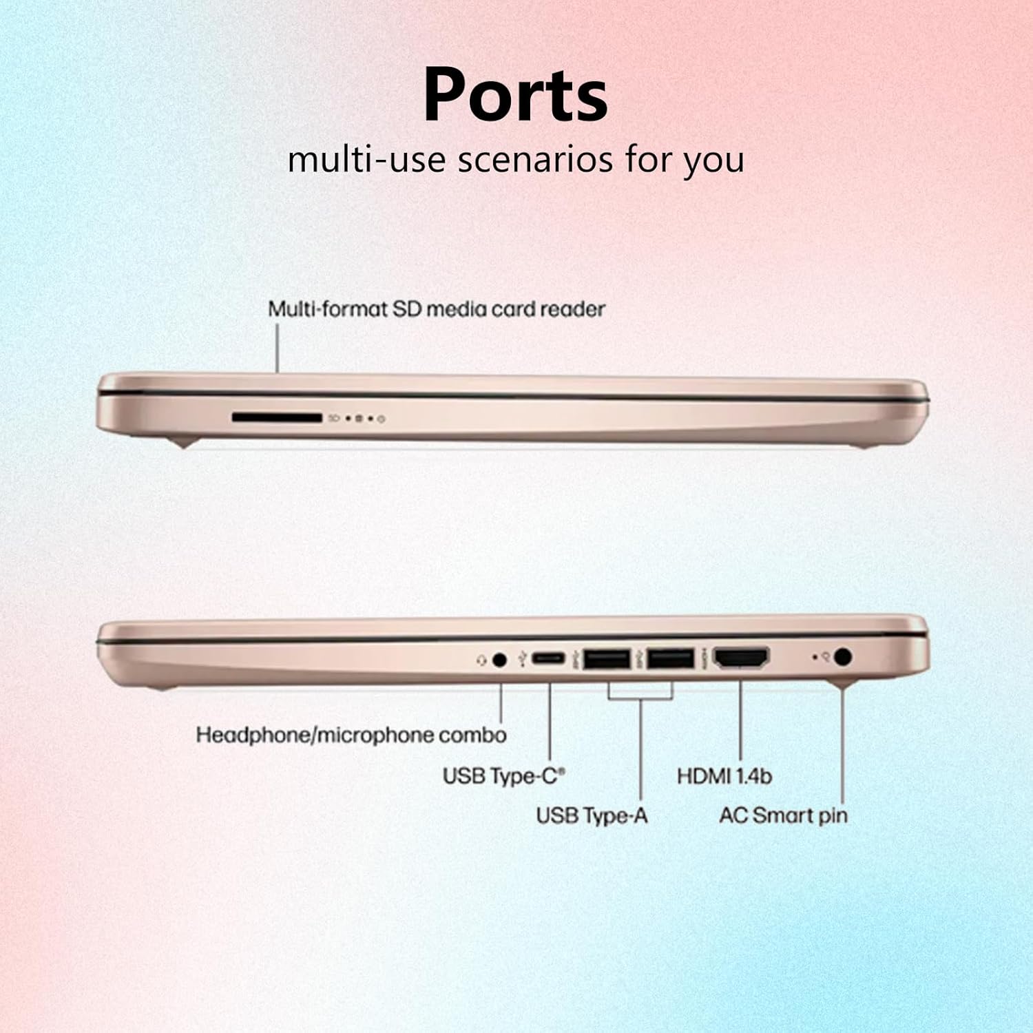 HP 14 Inch Laptop Student Business, Microsoft 365, Copilot AI, IntelN150, 16GB RAM, 1.1TB Storage(128GB UFS+1TB Cloud Storage), 11-Hr Long Battery Life, Pink Laptop, Alpacatec Accessories