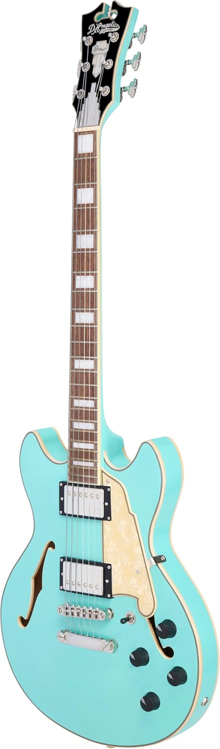D'Angelico Premier Mini DC Electric Guitar - Surf Green with Stopbar Tailpiece