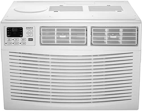 Amana 24,000 BTU 230V Window-Mounted Air Conditioner with Remote Control, AC for Rooms up to 1500 Sq.Ft, 24H Timer, 3-Speed, Auto-Restart, Digital Display, ​White