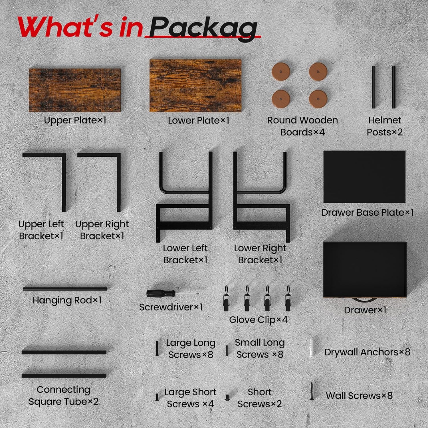 Helmet Rack Wall Mount, Motorcycle Helmet Holder Plate Rack Display Organizer with Motorcycle Accessories Helmet Hanger Wall Mount for Football (Vintage Black, 4 pack)