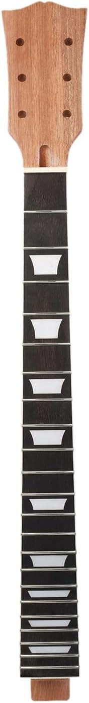 ZUZU Electric Guitar Neck Maple Rosewood Solid Black Finish for Replacement 22 Fret (Black with Trapezoid Inlays) Unfinished Guitar Neck