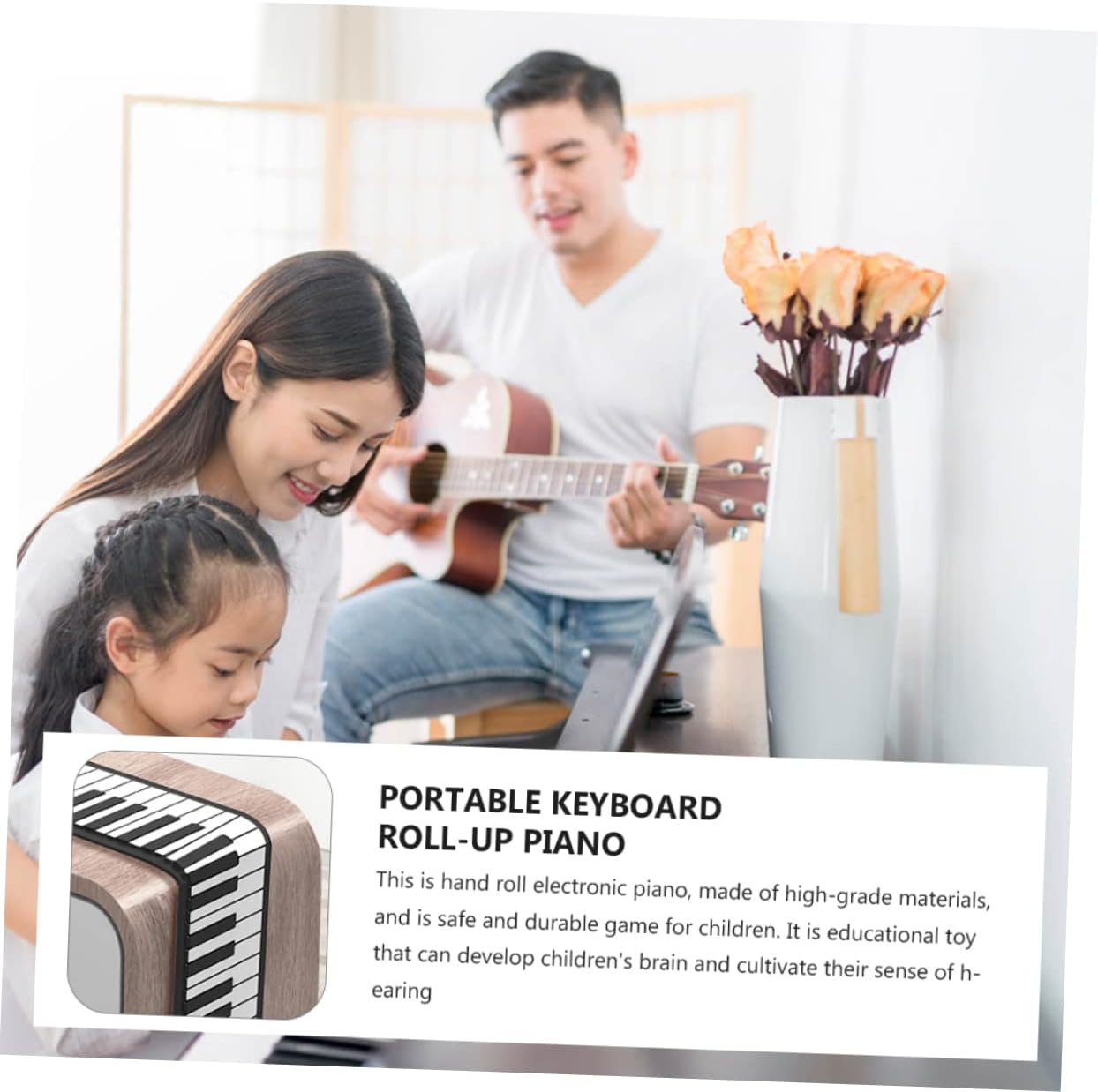 Portable Roll-up Electronic Piano Keys Silicone Keyboard for Beginners Lightweight and Easy to Carry Speaker Durable and Safe Design