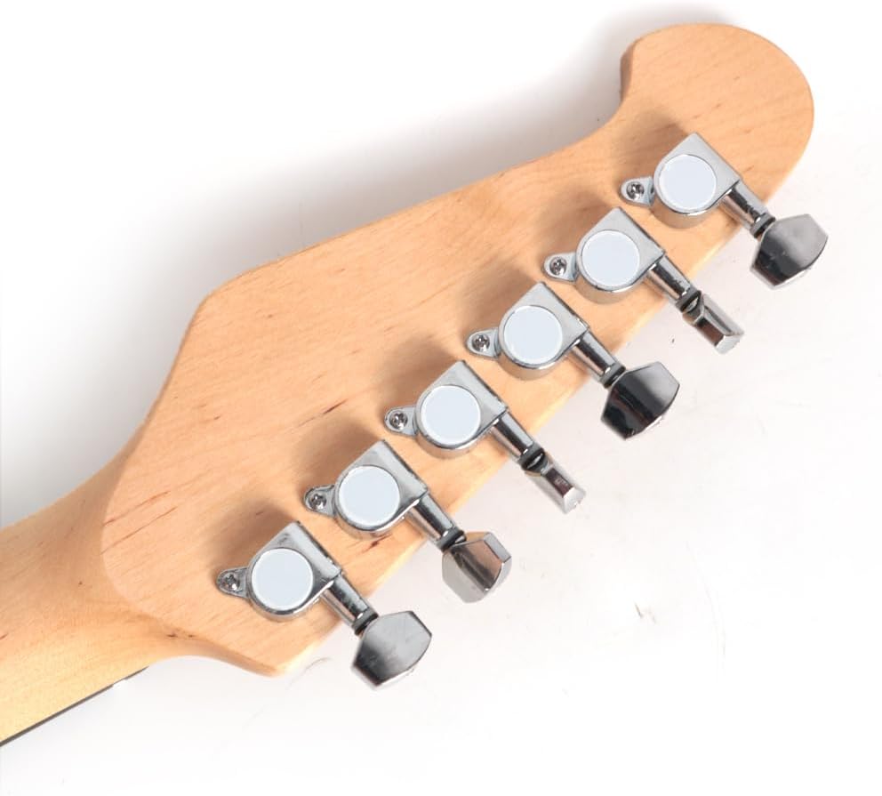 Electric Mini Guitar 36Inch 3/4 Short Scale Blueburst Color sss Pickups One Volume One Tone 5 Ways Toggle Portable For Starter Beginner Travel And Practice With Gigbag Strap Total