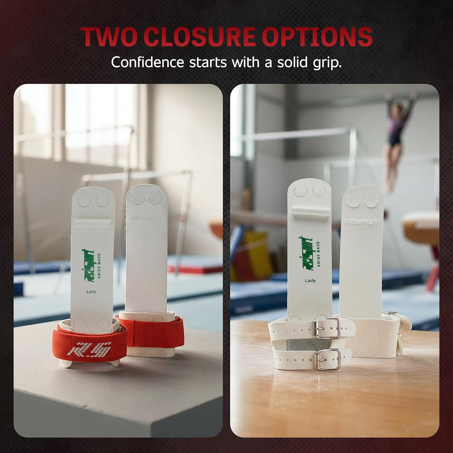 Reisport Uneven Bar Gymnastics Grips for Women - Premium Leather Hand Grips for Gymnastics Bars - Gymnastics Equipment & Accessories for Advanced Gymnasts