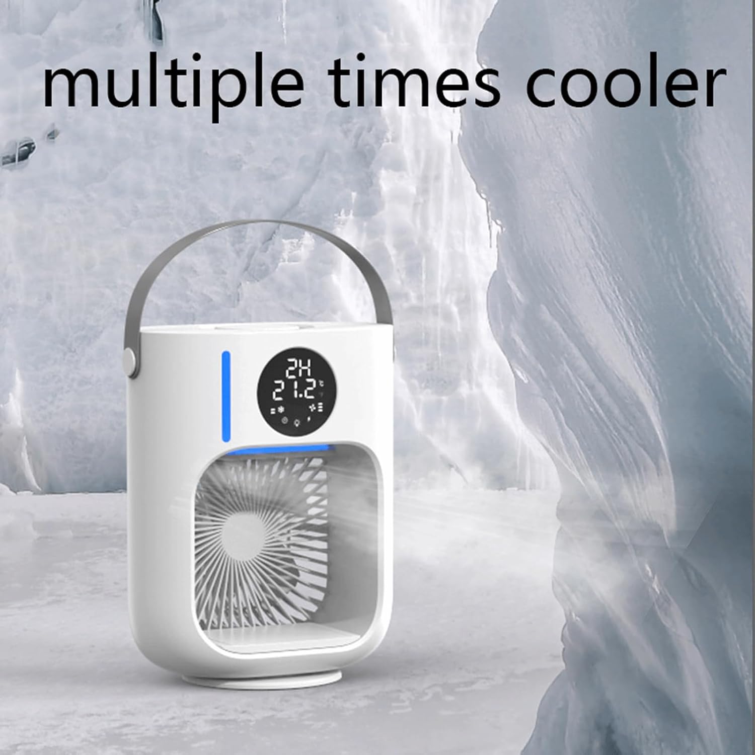 Portable Air Conditioner Fan, Personal Mini Evaporative Air Cooler Desk Cooling Fan Small AC Humidifier LED Display USB with 1000ML Large Capacity,for Bedroom Home Camping Office