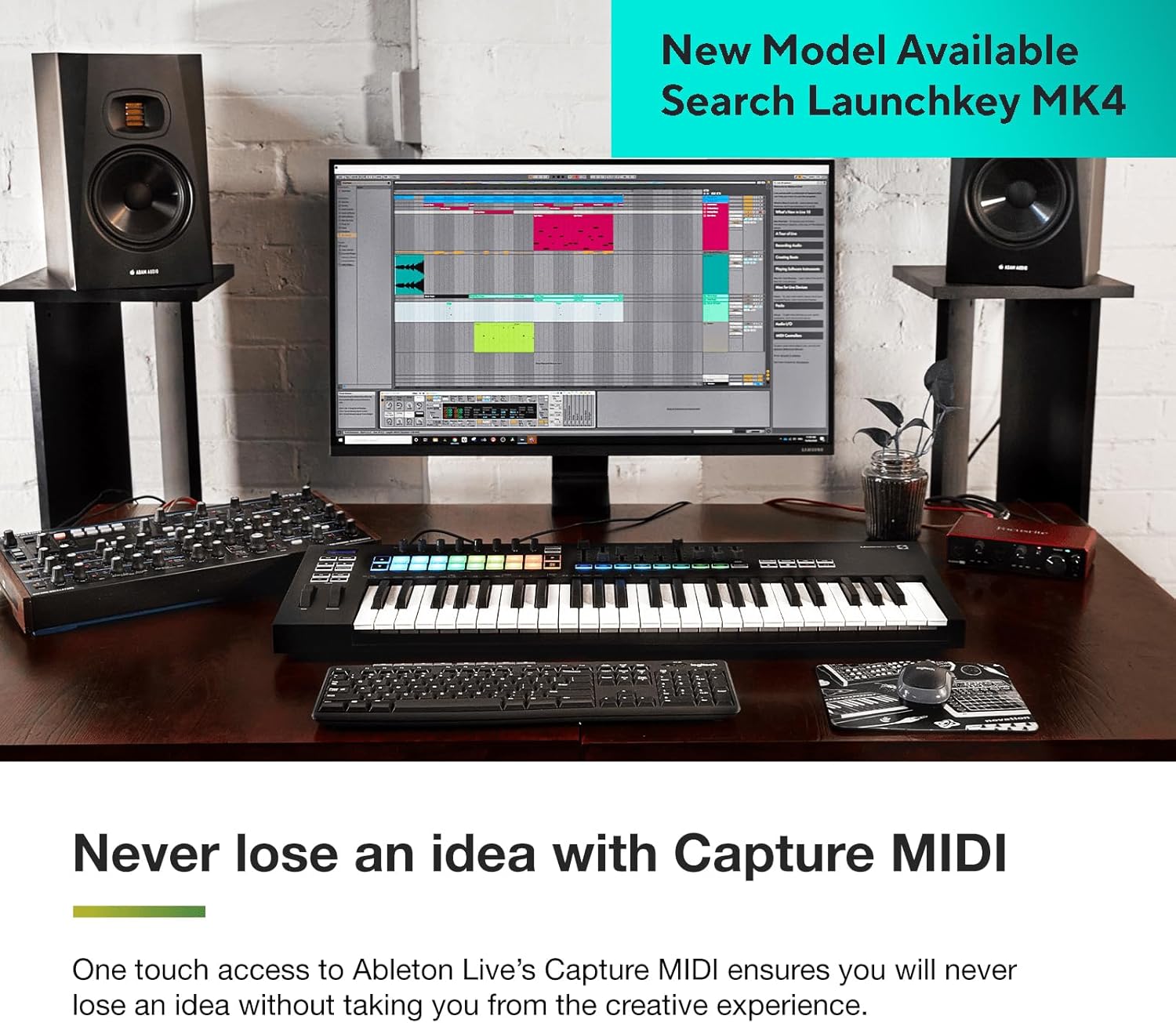 Novation Launchkey 37 [MK3] MIDI Keyboard Controller - Seamless Ableton Live Integration. Chord Mode, Scale Mode, and Arpeggiator — All the software you need for Music Production