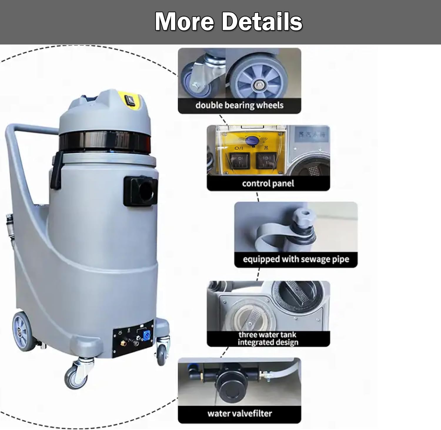 INTSUPERMAI Commercial Carpet Cleaner Carpet Extractor Machine 30L Upright Carpet Cleaner 3 in 1 Portable Carpet Cleaner Sofa Cleaner with Sofa Sanding Function for Cleaning 110V