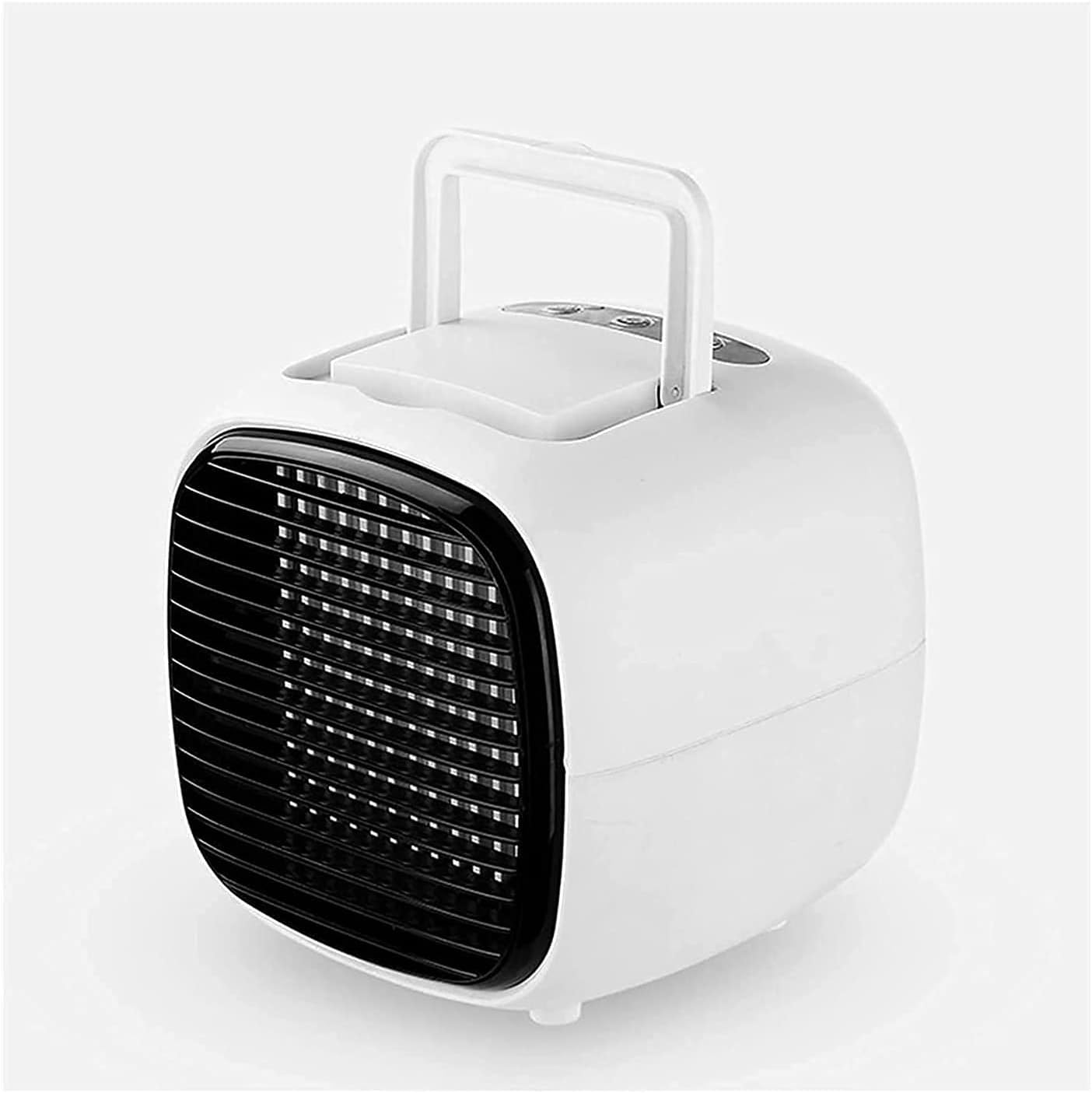 Portable Air Cooler Mini Handle Evaporative Personal Rechargeable Air Conditioner 2 Fan Speed Desktop Cooling Fan for Room Home Office (Color : White)
