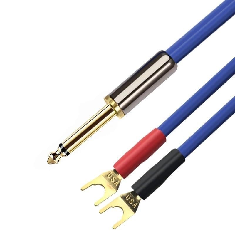 Active Speaker Cable Mono 6.35mm to Dual Banana Spade for Amplifier Mixer 1/4 Inch Jack to 2Y OFC Audio Cable Gold Plated 1M 2M 300CM 5M 8M (Color: One Pair, Size: 1 Meter)(Single one,5meter)