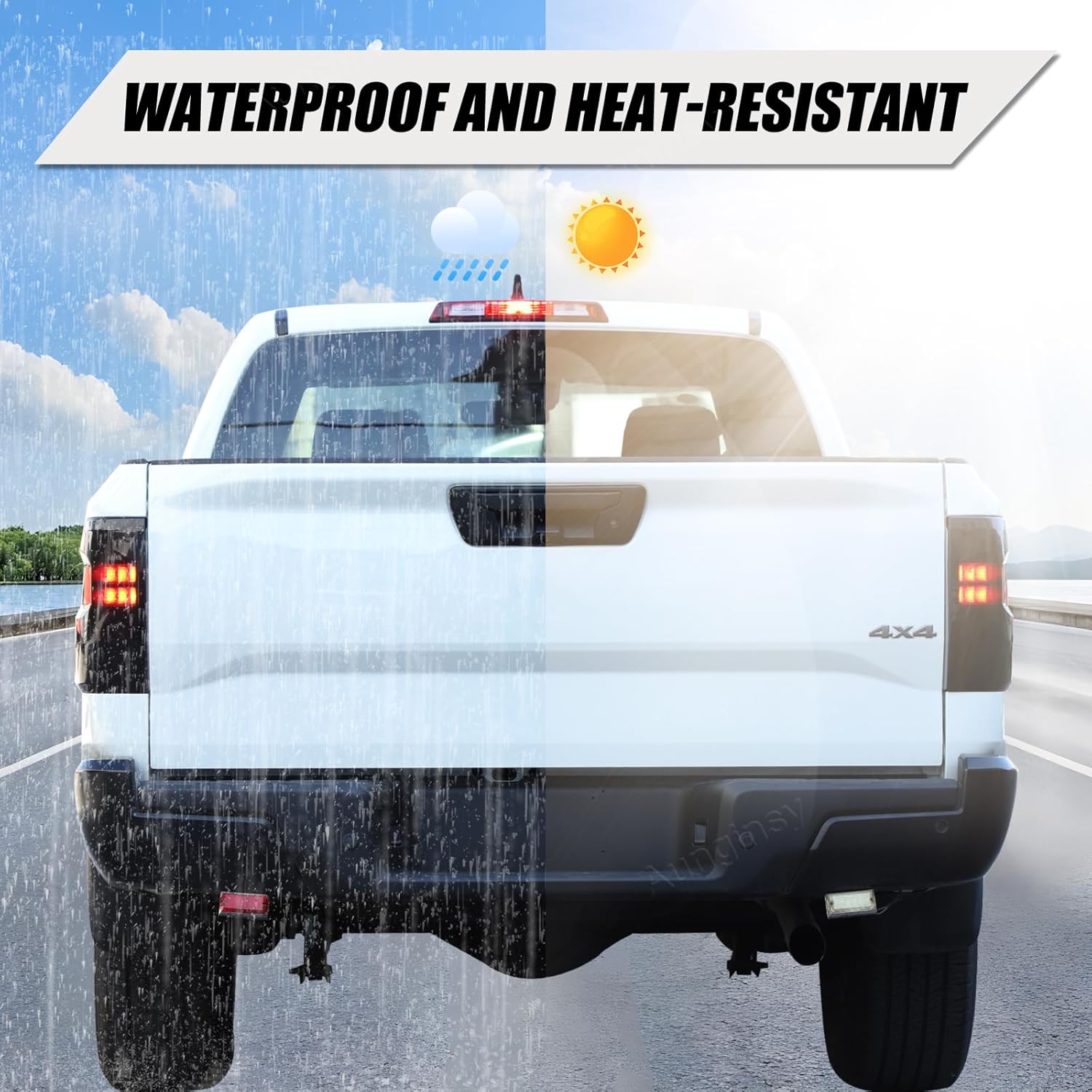 Aunginsy Tail Light Lamp Cover Compatible with Nissan Frontier 2022-2025 Rear Taillight Lamp Cover Shell Shade Smoked Black Frame Bezels Trim Cover Rear Headlight Protection Cover Exterior Accessories