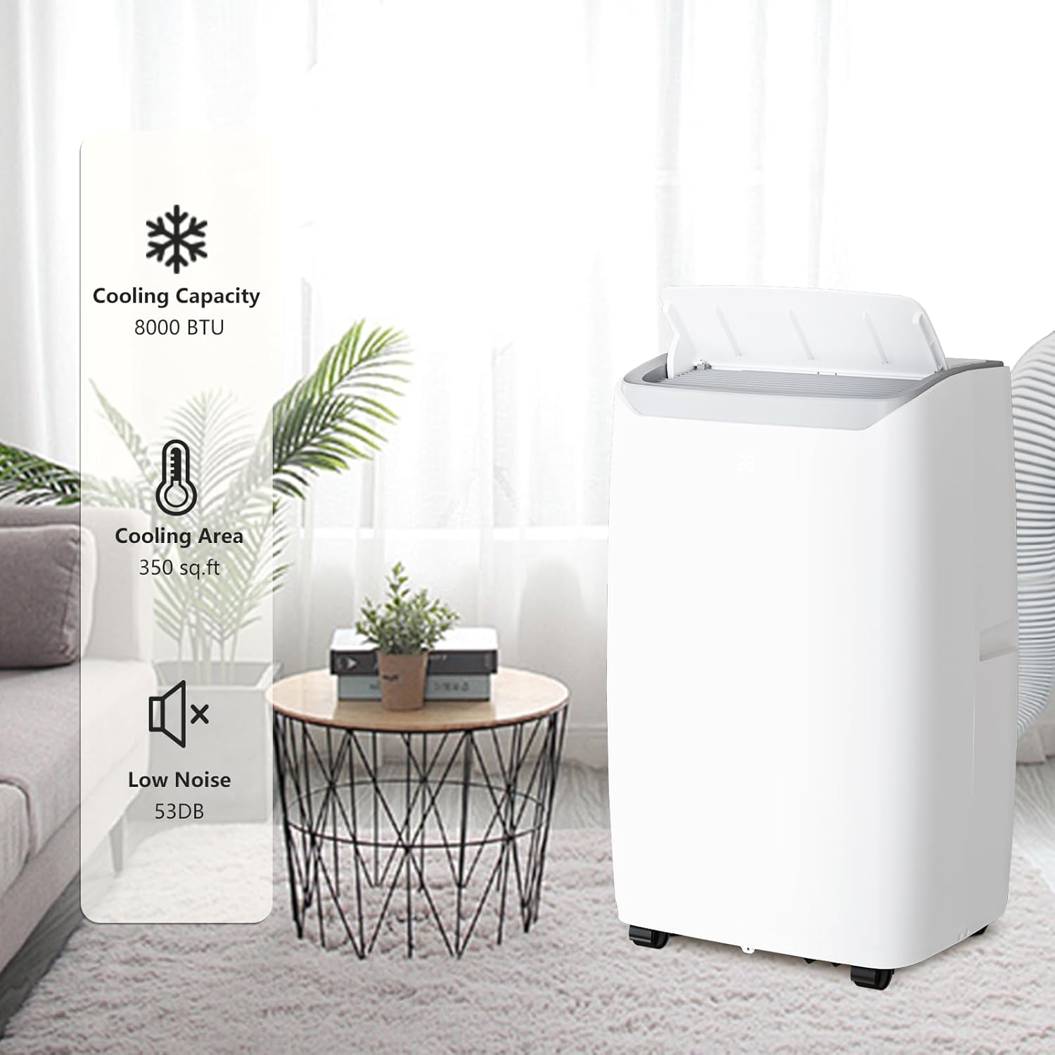 Portable Air Conditioners 12000BTU, 4-in-1 Portable Air Cooler with Sleep Mode, Auto Swing, Dehumidifier & Fan Modes, LED Display Air Conditioners for Bedroom, Office, Easy-to-Clean Washable Filter