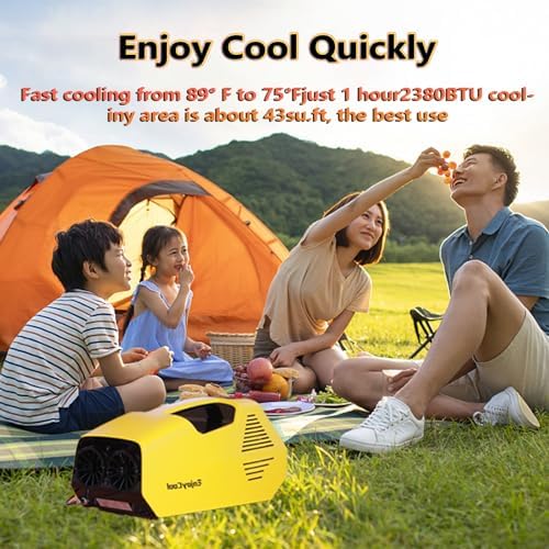 Portable Air 2380 BTU Outdoor Air Conditioner tent air conditioner for camping Portable Air Conditioner for Pet Low Noise (44DB) and Low Power Consumption (220W) Conditioner for Camping