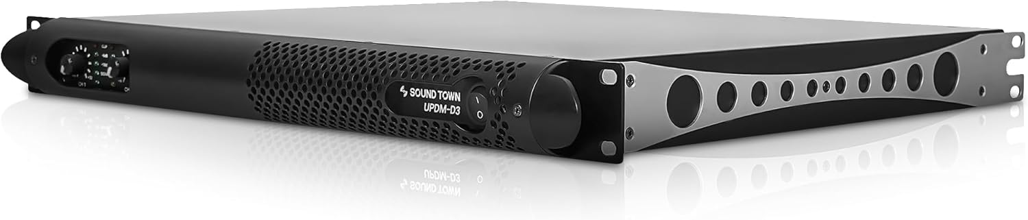Sound Town Lightweight 1U 2-Channel PA/DJ Power Amplifier, 2 x 1150W at 4-Ohm for Installation, Conference (UPDM-D3)