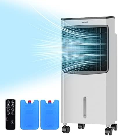 COSTWAY Evaporative Cooler, 3-in-1 Air Cooler with Remote Control, 3-Mode, 3-Speed and 7.5H Timer Function, Include Ice Boxes, Water Tank and Casters, Portable Air Conditioner for Room Home Office