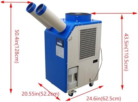 220V Industrial Air Conditioner Outdoor Air Conditioning Fan Equipment Double Tube 780m³/h Blue