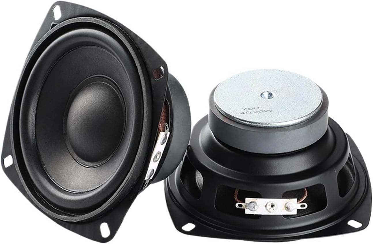 2Pcs 4 Inch Audio Speakers 4 Ohm 20W Full Range Loudspeaker Home Theater Tweeter Midrange Woofer Sound Amplifier Speaker