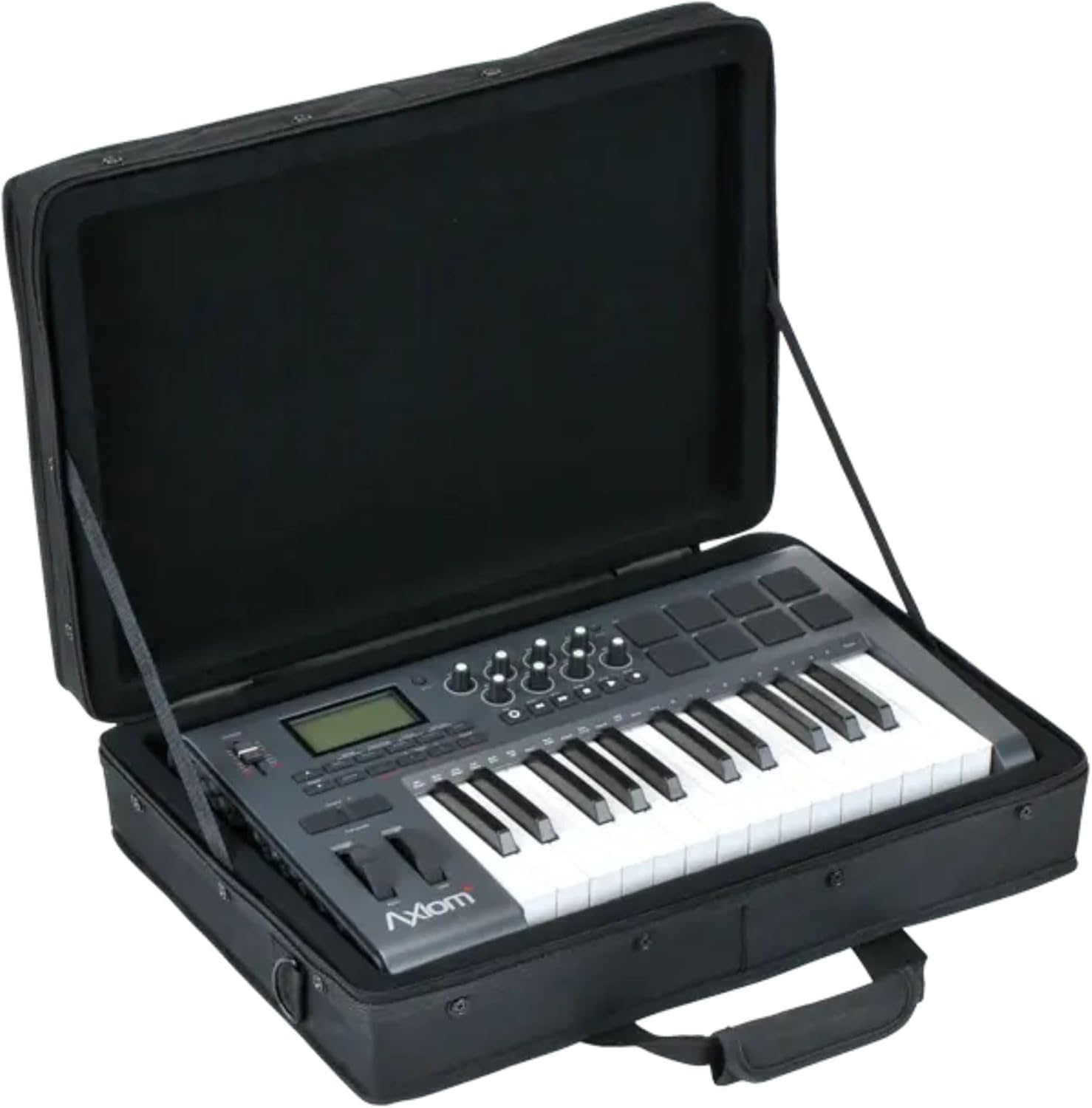 SKB 19”x13” Controller Soft Case - Padded Bag w/ Rigid Foam Frame, Shoulder Strap and Double Zippers for DJ Controllers & Small MIDI Keyboards, Black