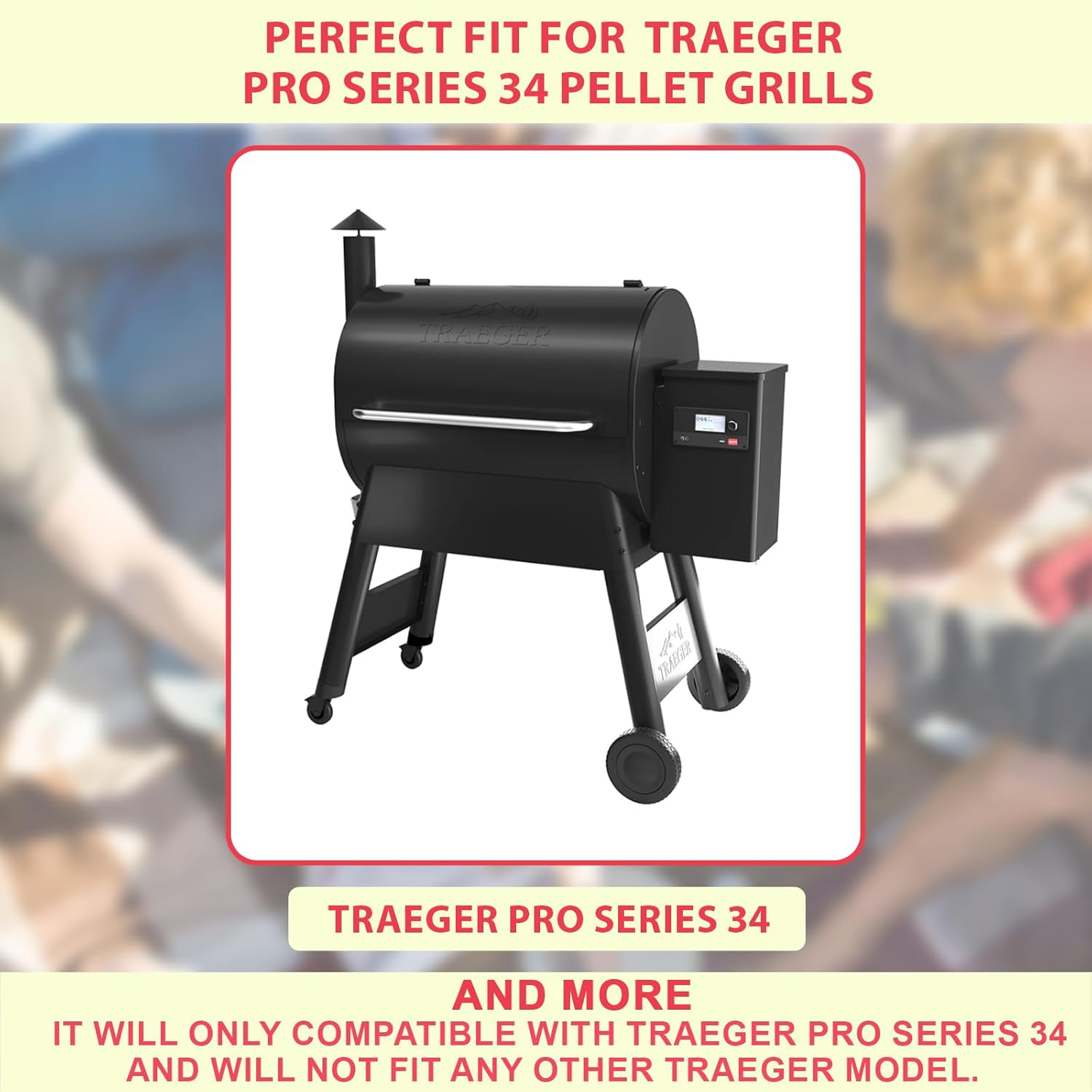 Pellet Grill Storage Shelf for Traeger Pro Series 34 Accessories, Grill Bottom Shelf for Traeger Accessories Pro 34 and Other Wood Pellet Grill, Black Powder Coated Steel Wood Pellet Storage Shelf